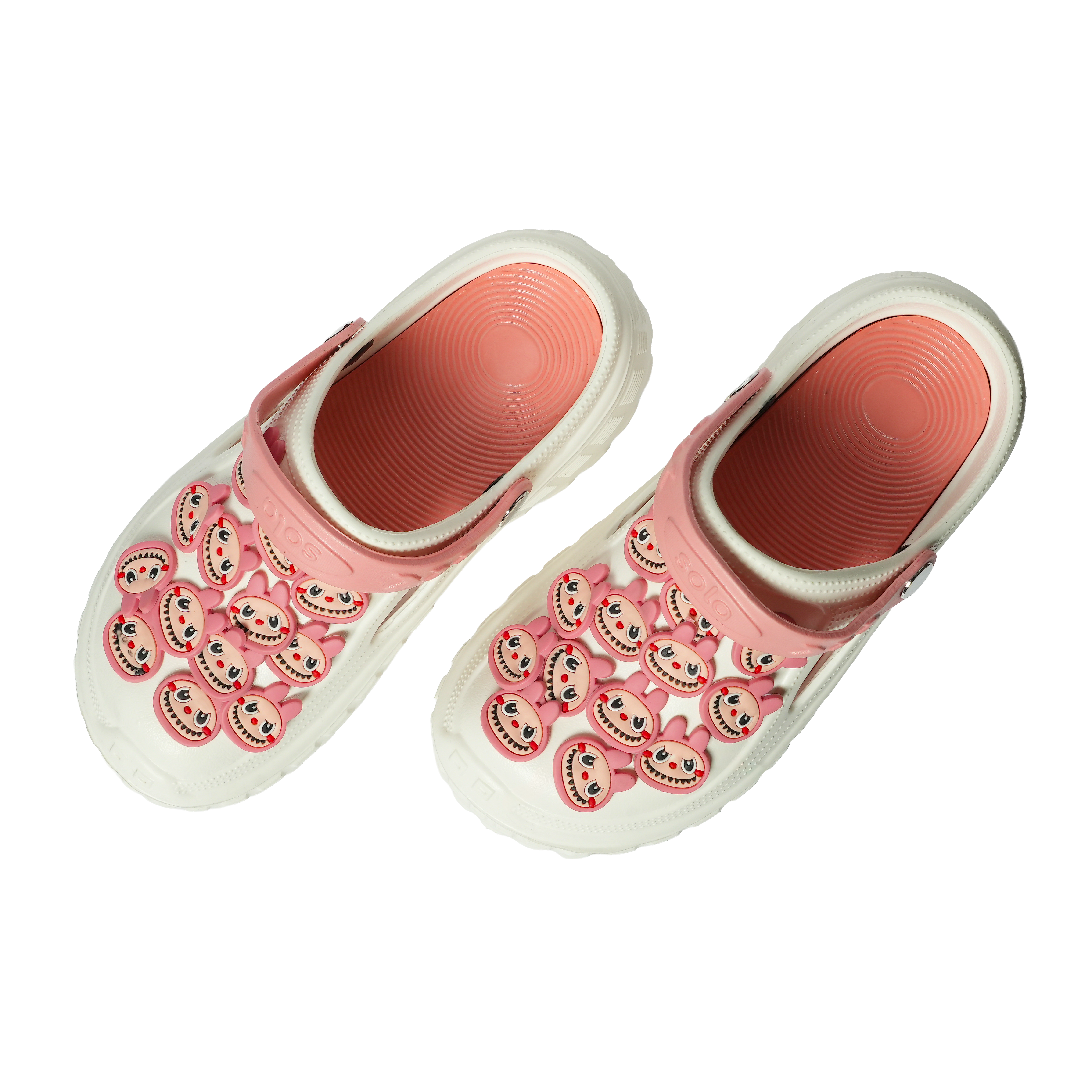 SOLA Women’s White Clogs with Bunny Charms – Lightweight & Comfy