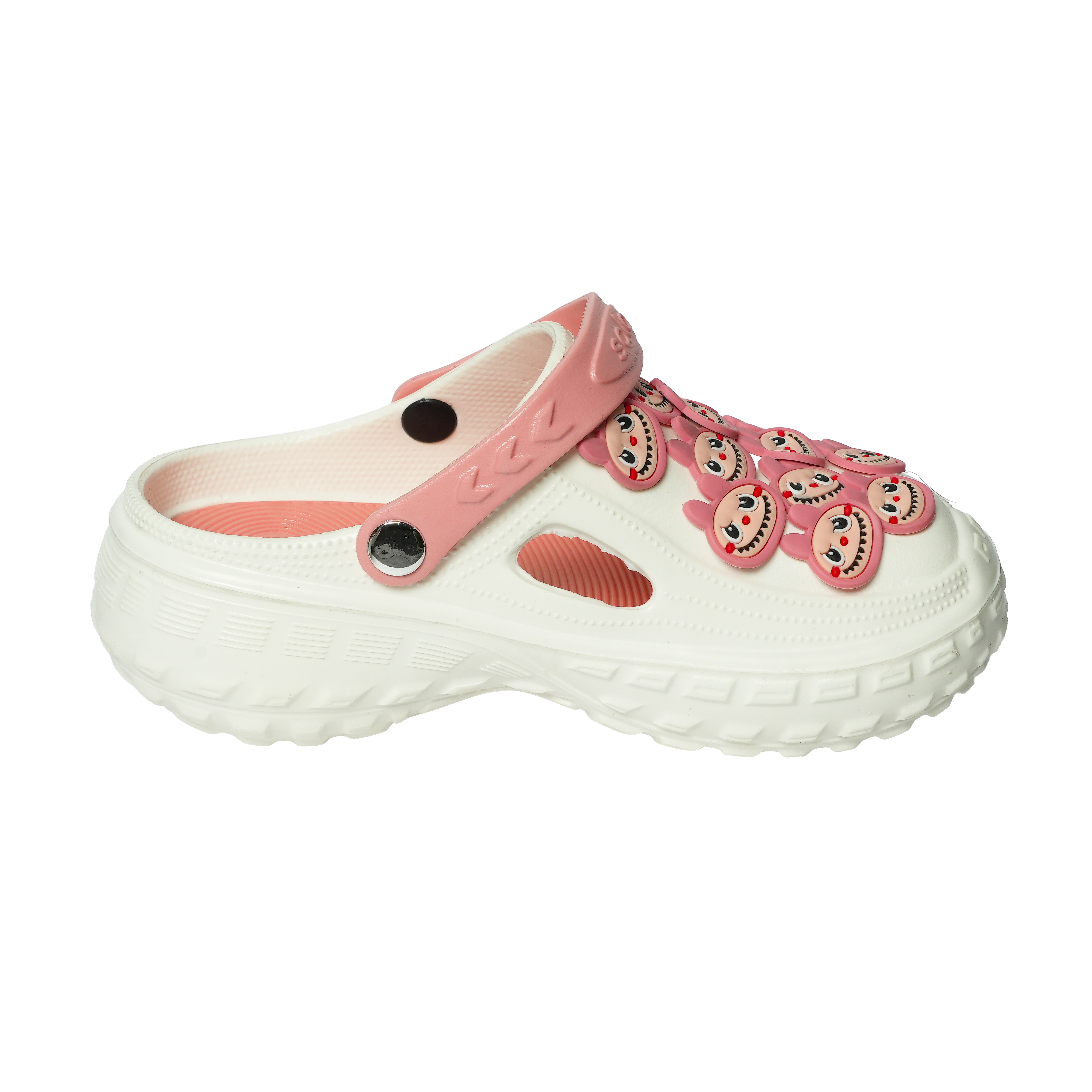 SOLA Women’s White Clogs with Bunny Charms – Lightweight & Comfy