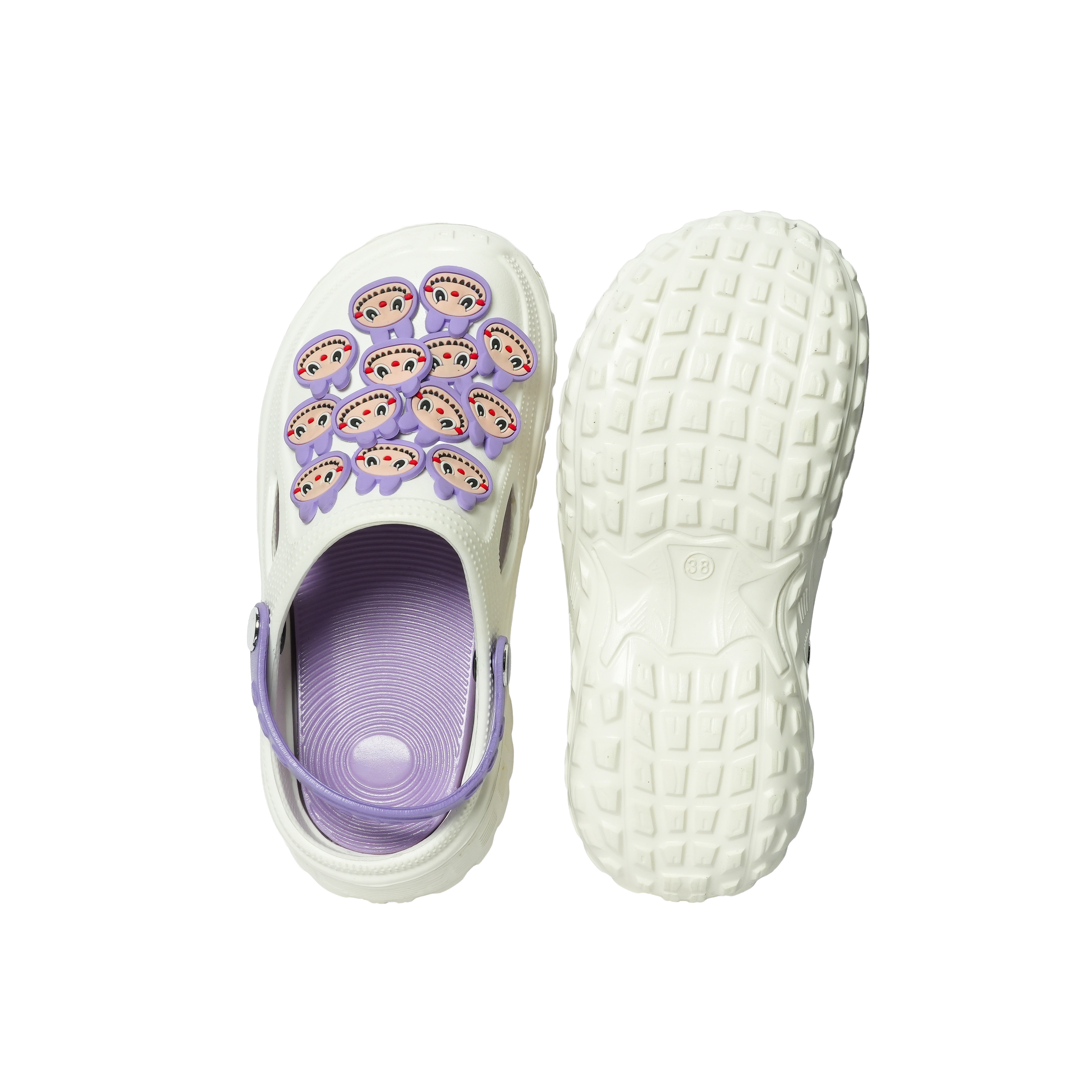 SOLA Women’s White Clogs with Bunny Charms – Lightweight & Comfy