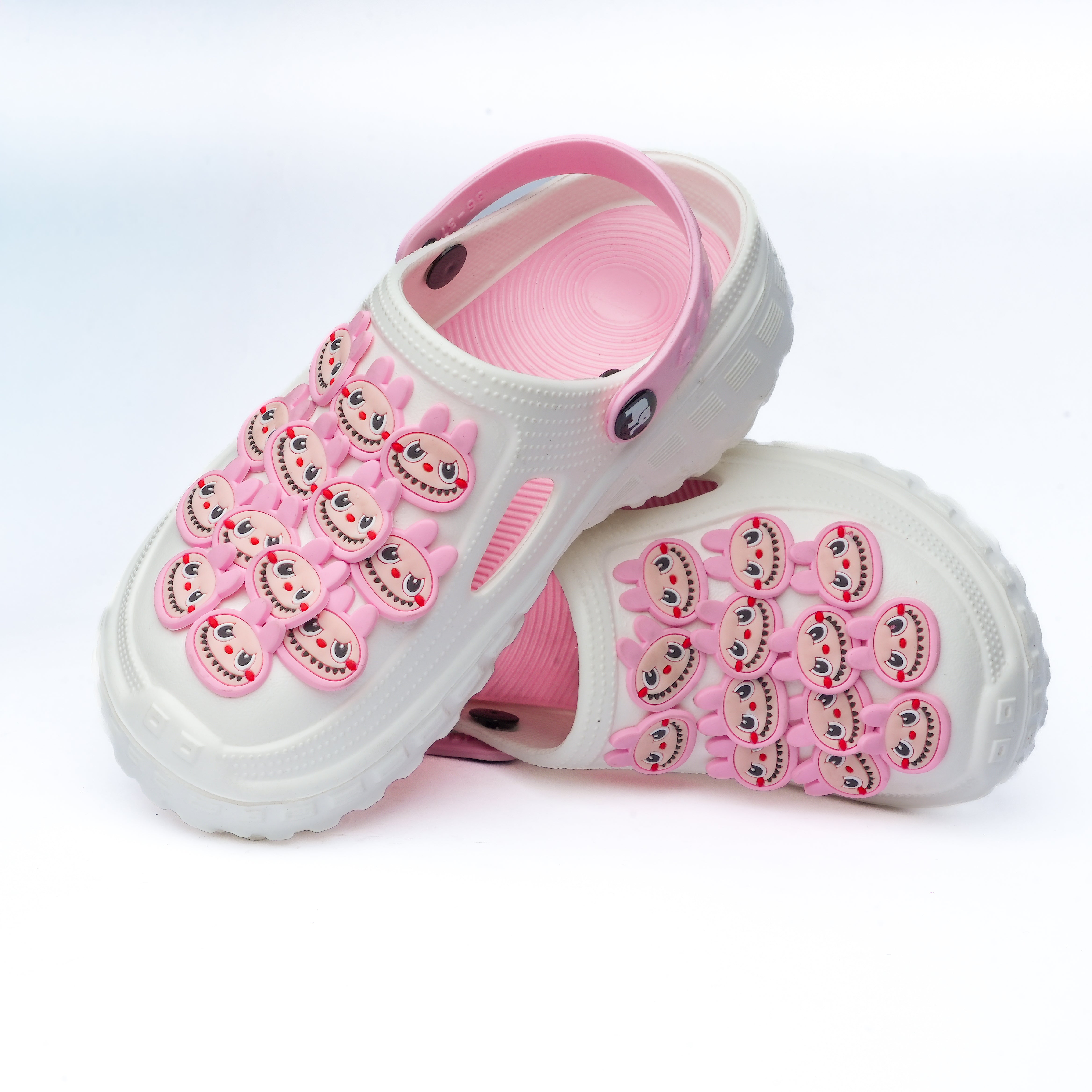 SOLA Women’s White Clogs with Bunny Charms – Lightweight & Comfy