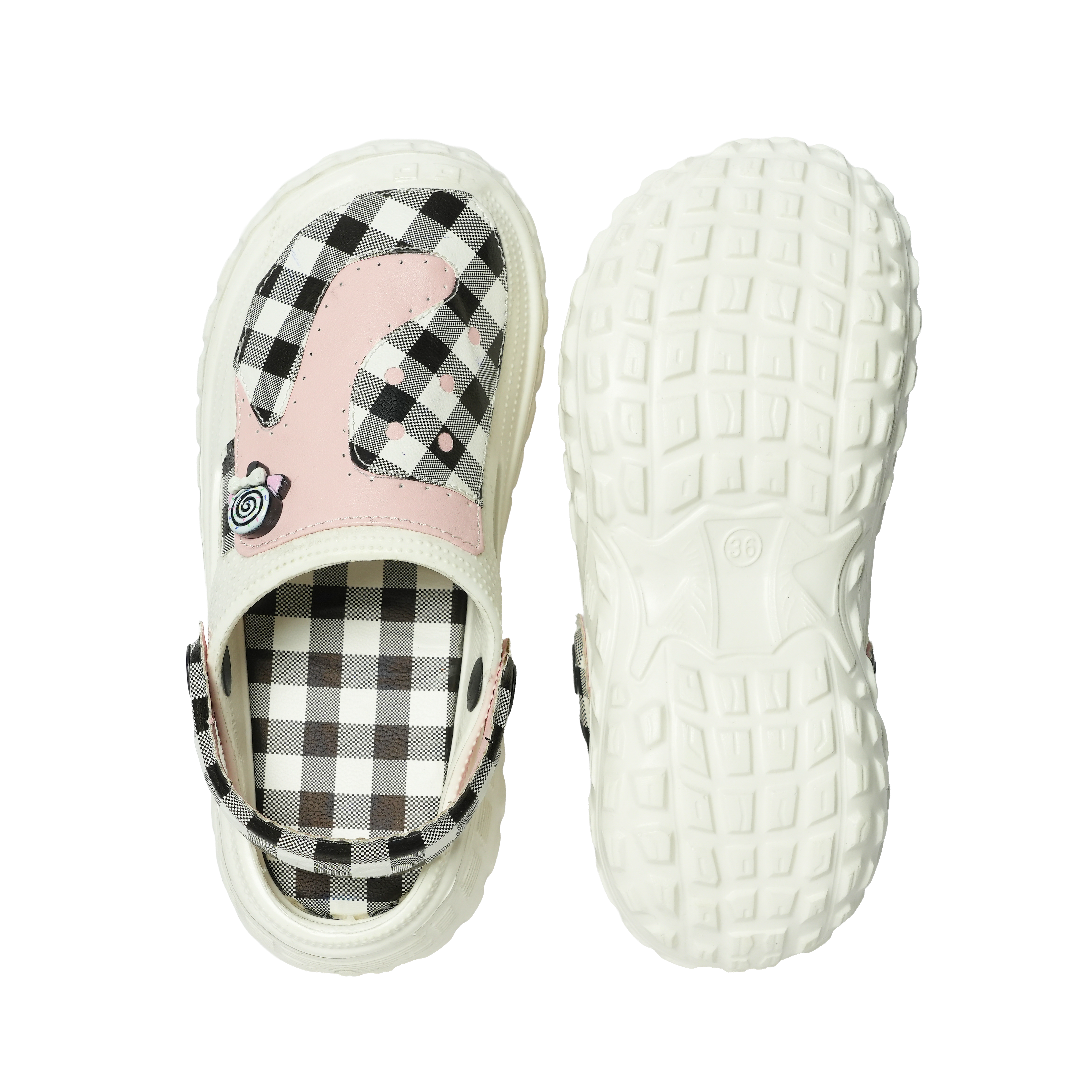 SOLA Women’s Checkered Clogs – Lightweight Comfortable Slip-On