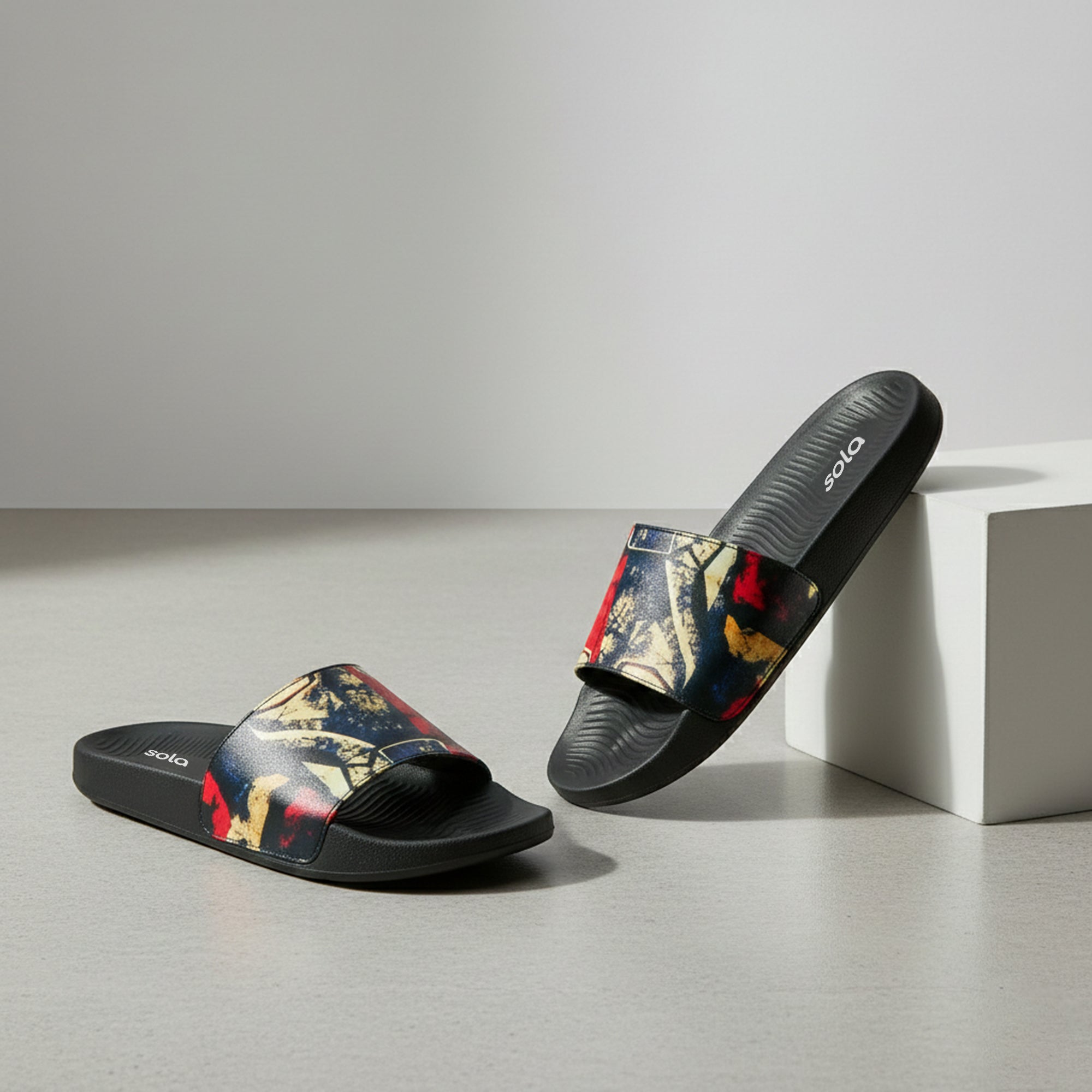 SOLA Men’s Printed Comfort Slides – Lightweight EVA Slippers for Daily Wear