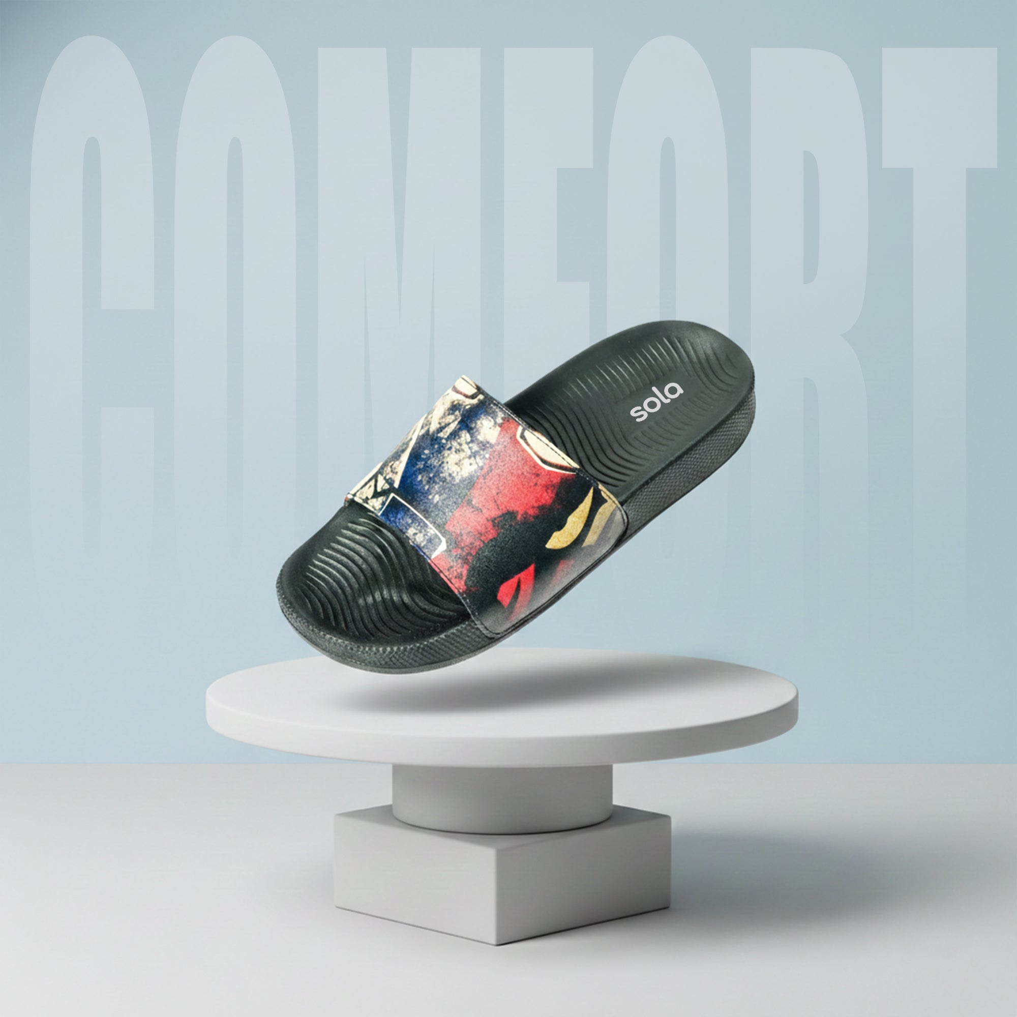 SOLA Men’s Printed Comfort Slides – Lightweight EVA Slippers for Daily Wear