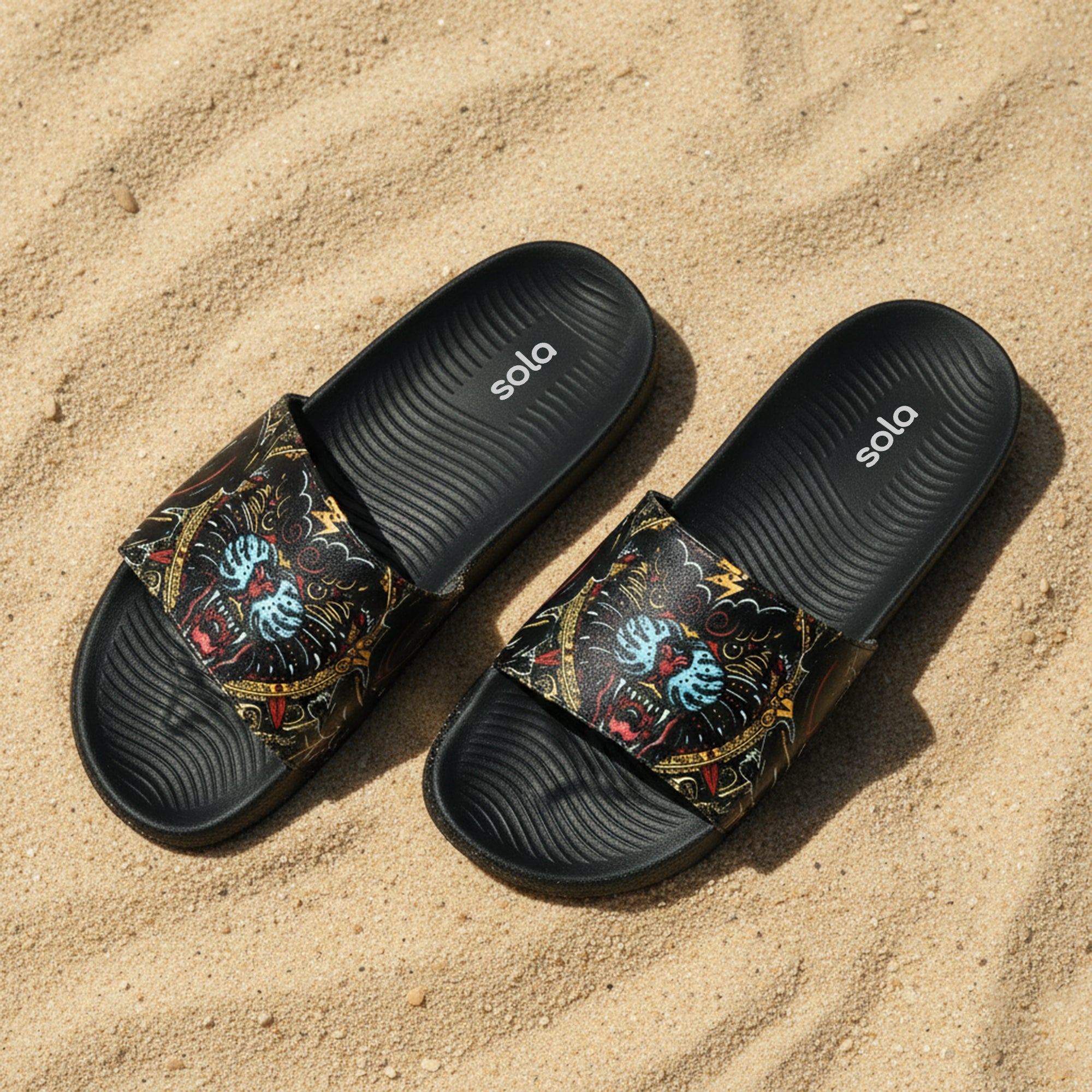 SOLA Men’s Printed Comfort Slides – Lightweight EVA Slippers for Daily Wear