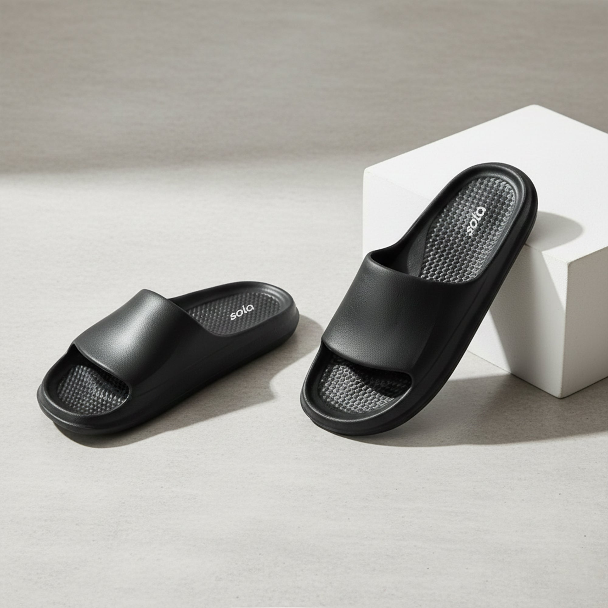 SOLA Premium Men’s Slides – Soft Cushion Casual Slippers