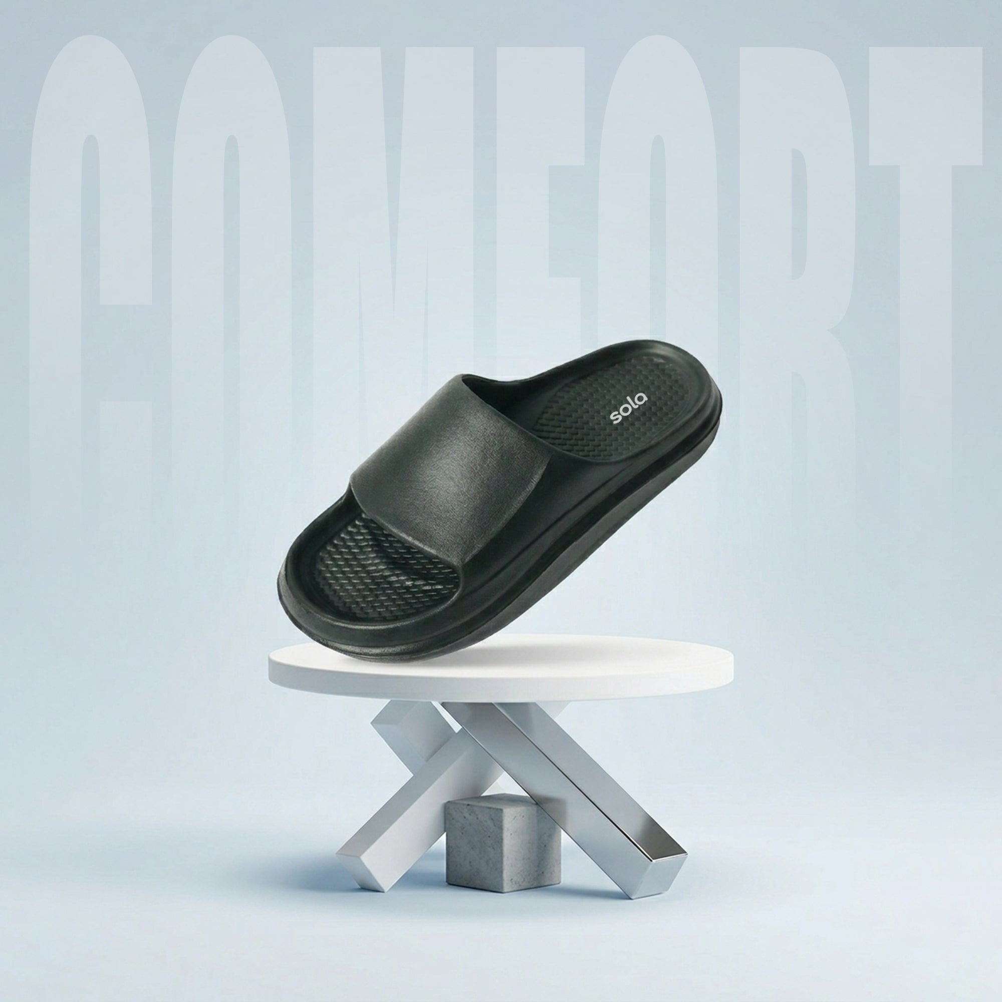 SOLA Premium Men’s Slides – Soft Cushion Casual Slippers