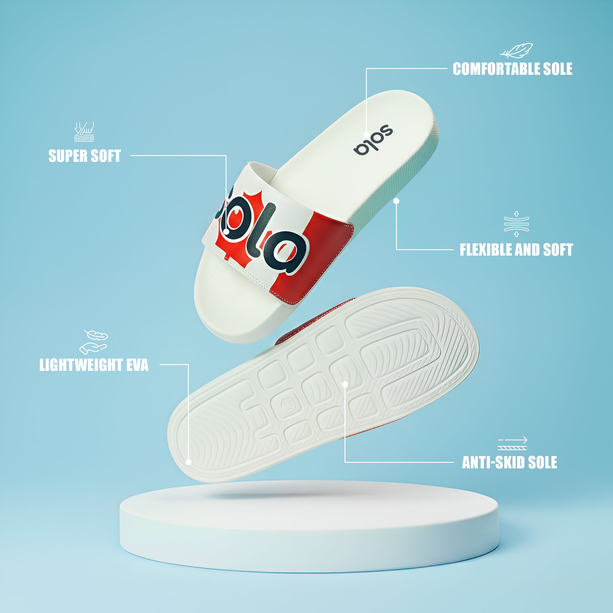 SOLA Men’s Printed Comfort Slides – Lightweight EVA Slippers for Daily Wear