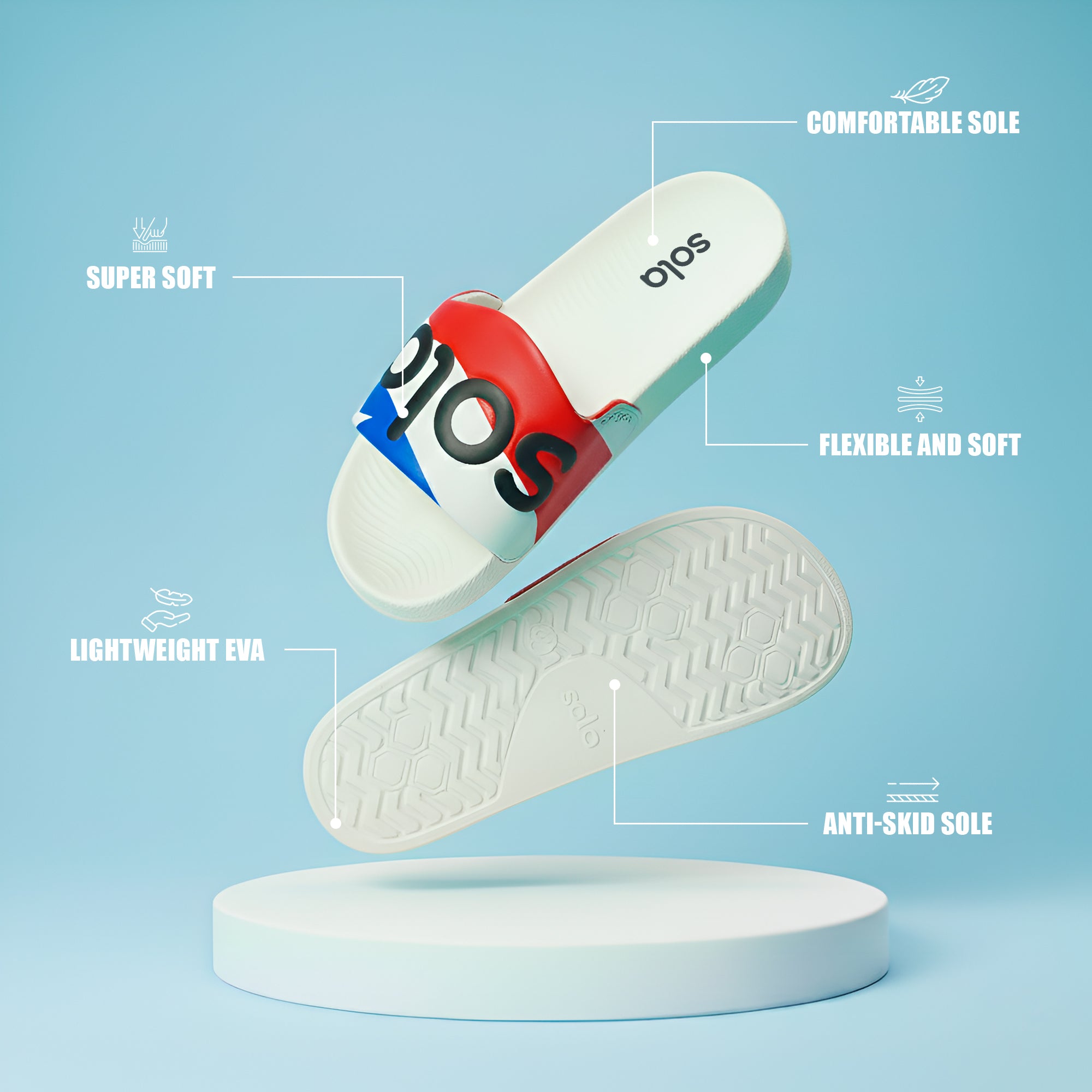 SOLA Men’s Printed Comfort Slides – Lightweight EVA Slippers for Daily Wear