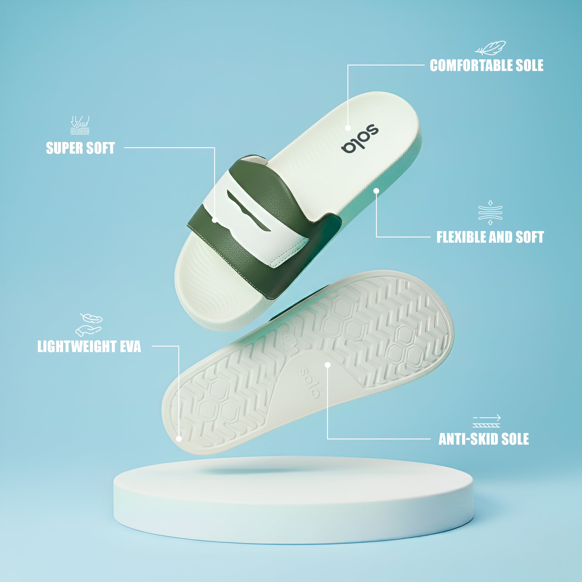 SOLA Men’s Printed Comfort Slides – Lightweight EVA Slippers for Daily Wear