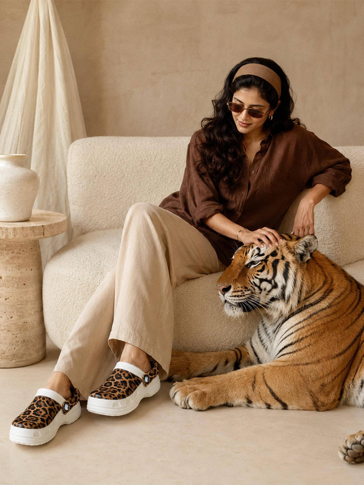 Leopard Print Clogs for Women | Stylish Slip-On Casual Shoes with Animal Print Design - Solaworld.in