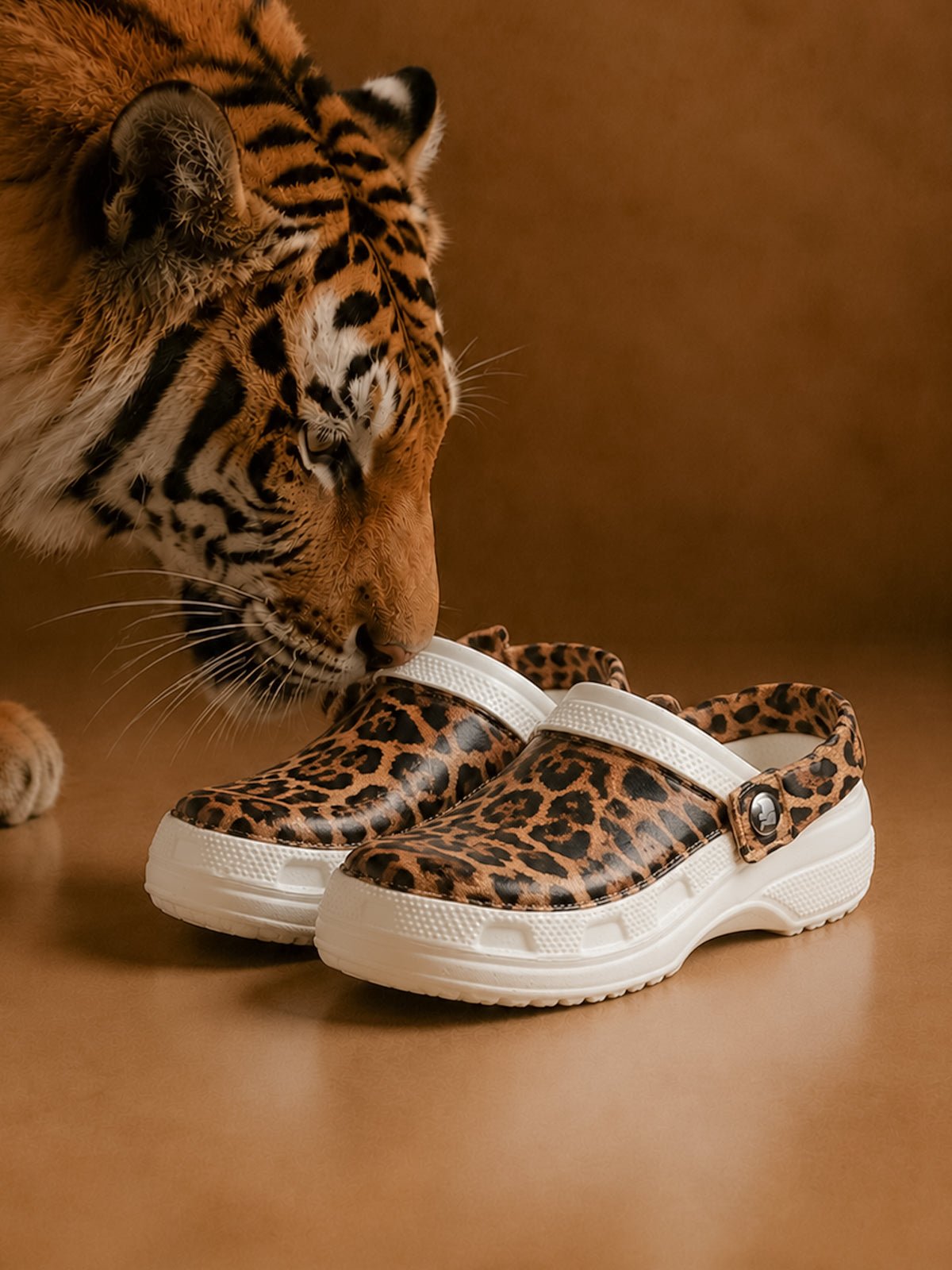 Leopard Print Clogs for Women | Stylish Slip-On Casual Shoes with Animal Print Design - Solaworld.in